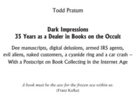"Dark Impressions: 35 Years as a Dealer in Books on the Occult" by Todd Pratum (excerpt from Octagon: The Quest for Wholeness vol. 2)