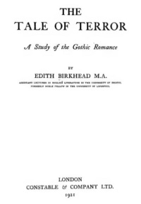 "The Tale of Terror: A Study of the Gothic Romance" by Edith Birkhead